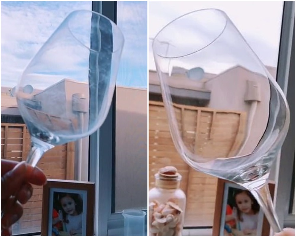 Мама взяла бокал и показала, как отмыть стекло до блеска: выглядит так, словно только что купили