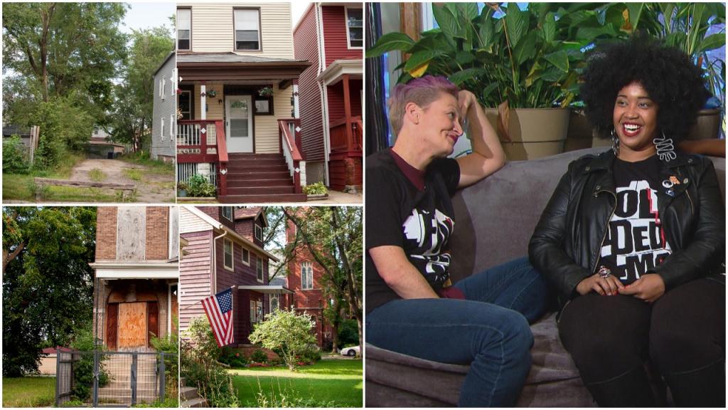 Проект «Сложенная карта»: женщина делает фото домов с одинаковыми адресами на северной и южной стороне Чикаго