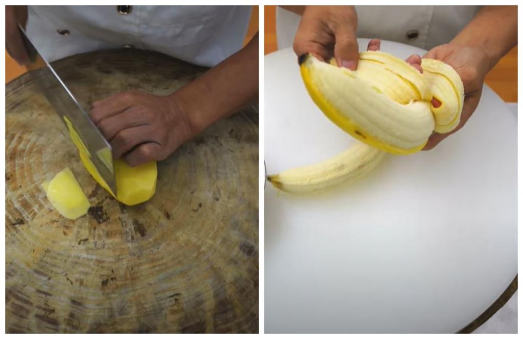 Бананы в картошке: китайский повар виртуозно приготовил блюдо из двух, казалось бы, малосовместимых продуктов (видео)