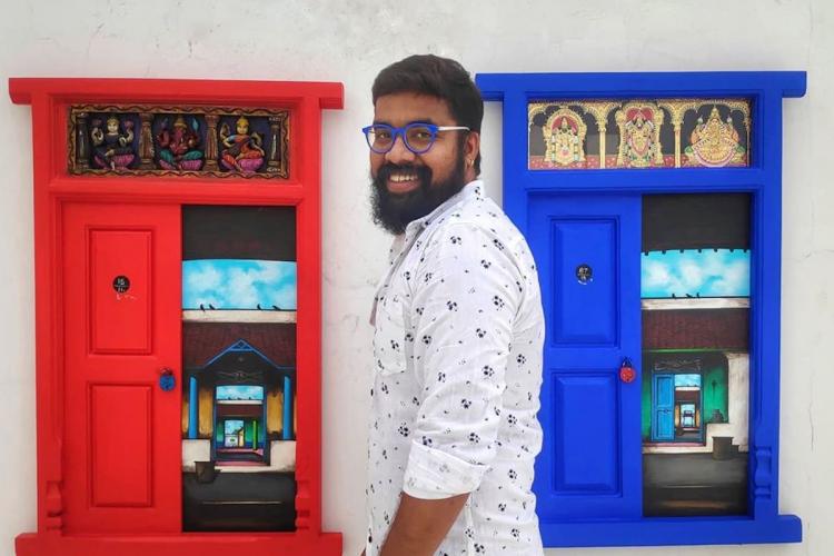 Индийский художник превращает скучные двери в красочные и запоминающиеся произведения искусства
