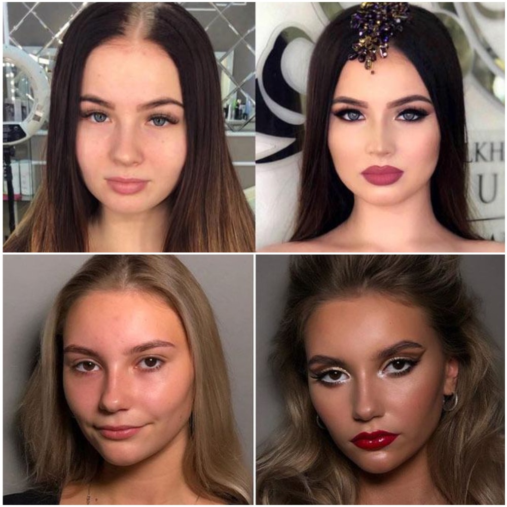 Трансформация обычных девушек: фотографии до и после макияжа