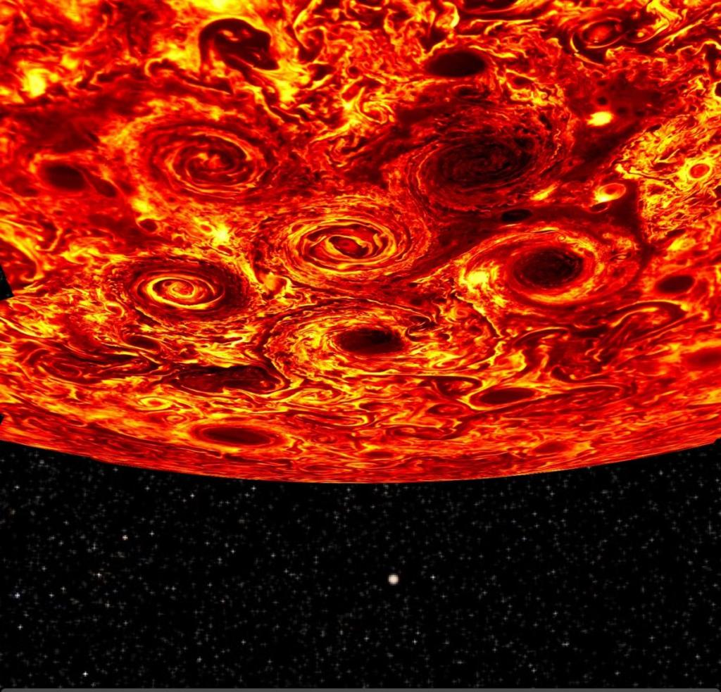 Поразительное зрелище: ученые выяснили природу загадочных полярных бурь на Юпитере
