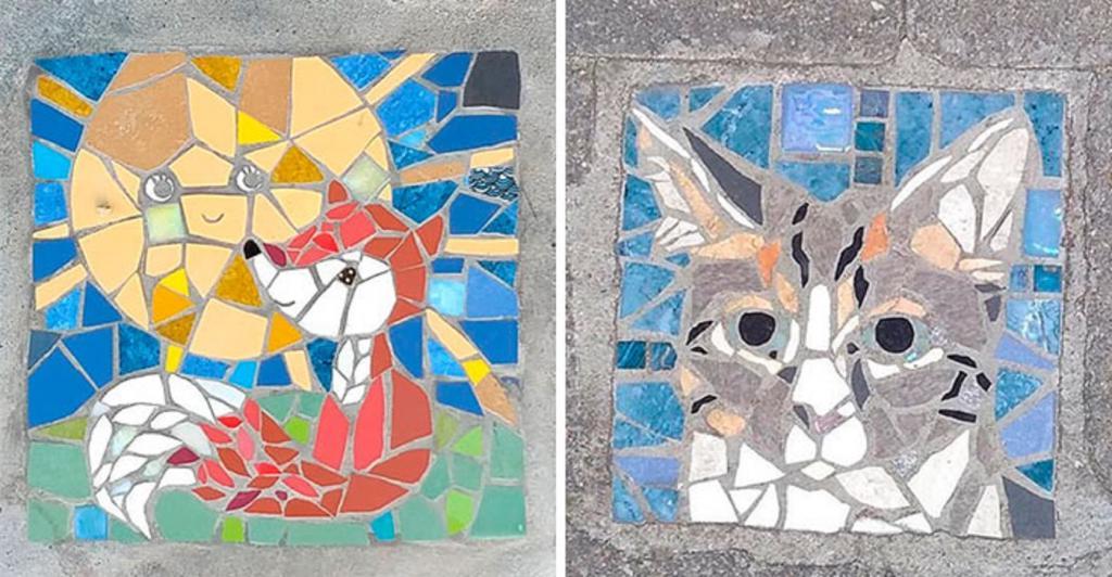 Бельгийская художница украсила порог дома мозаикой. Жители Брюсселя подхватили идею