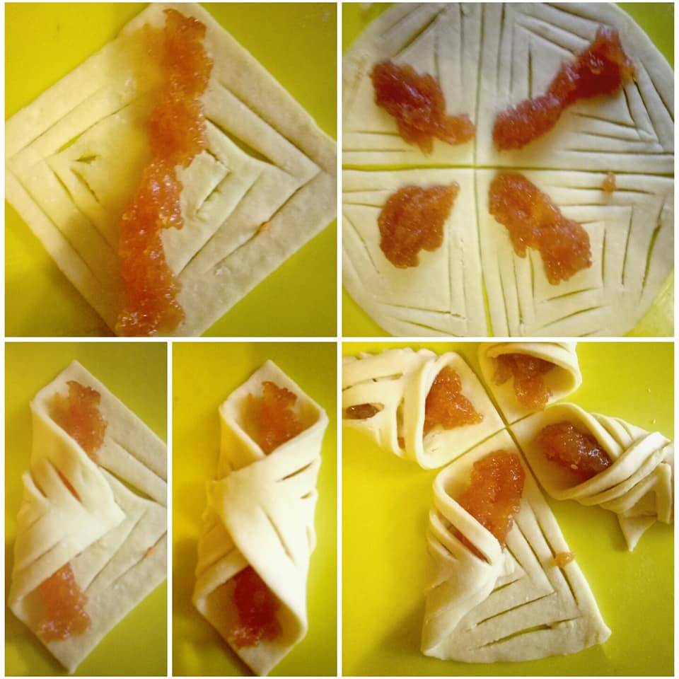 Булочки из слоеного теста с сахаром в духовке рецепт с фото пошагово