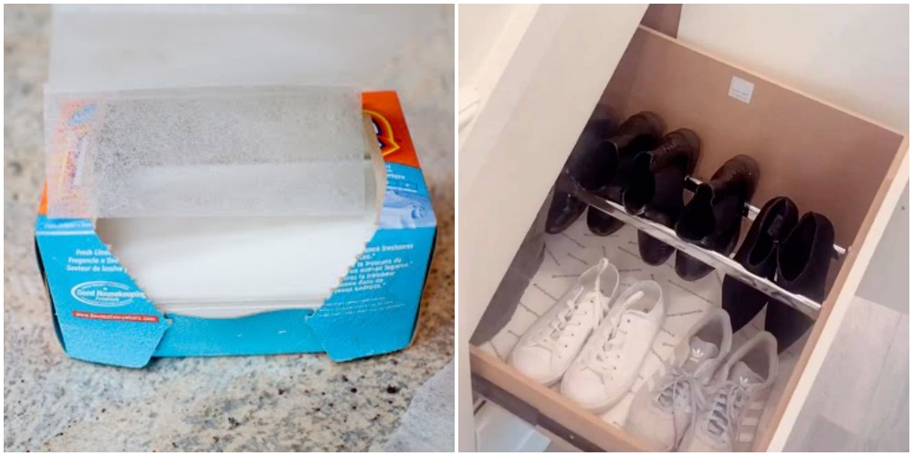 Перед тем как поставить обувь в шкаф, всегда кладу внутрь салфетку для сушилки: подсмотрела лайфхак у блогера