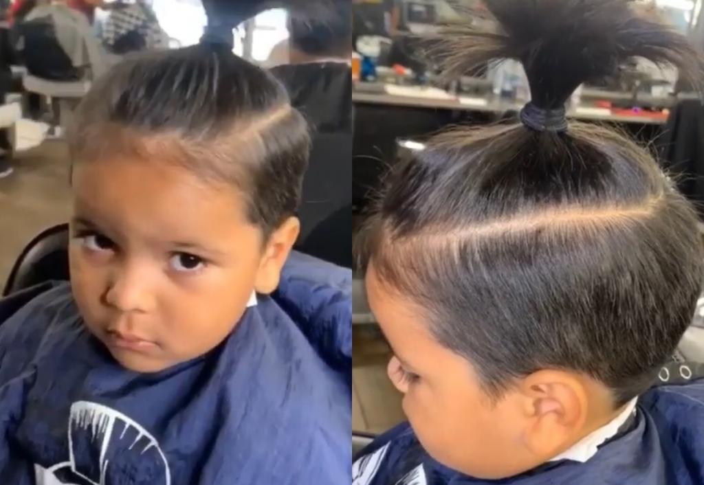 Увидела, как в парикмахерской подстригли мальчика, и решила своему сыну сделать такую же прическу: фото