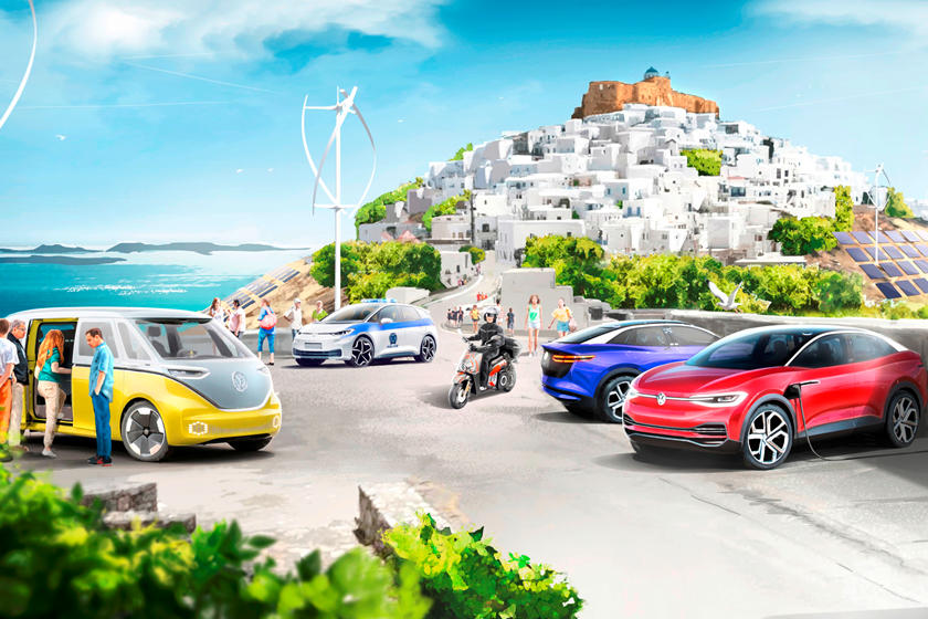  Мы воплощаем футуристические идеи в реальность : Volkswagen сделает из греческого острова рай для электромобилей