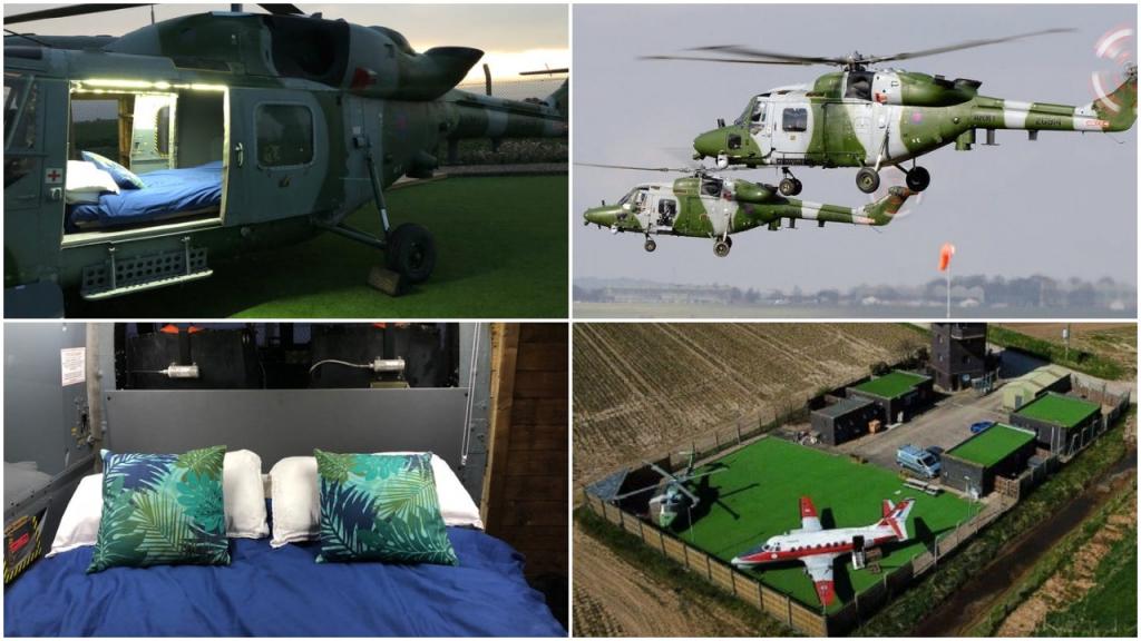 В списанном вертолете на бывшей военной базе в Англии организовали мини-гостиницу на двоих: цена экзотического отдыха - 78 долларов за ночь