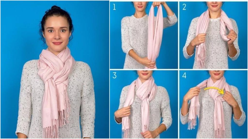 Стильная двойная петля и не только: учимся завязывать шарф по современному