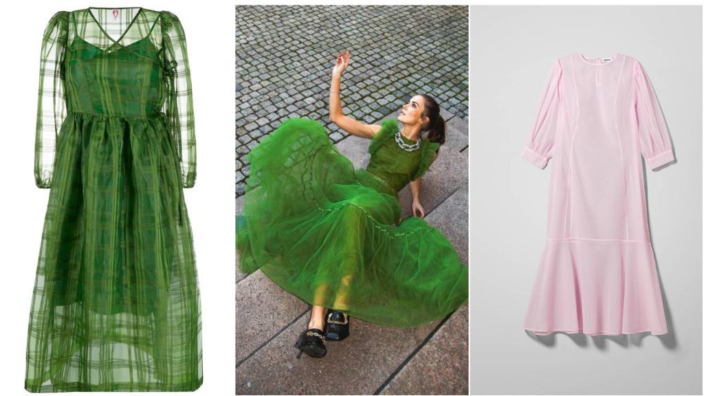 Тюль правит бал: модные дизайнеры придали платьям 2021 года больше женственности