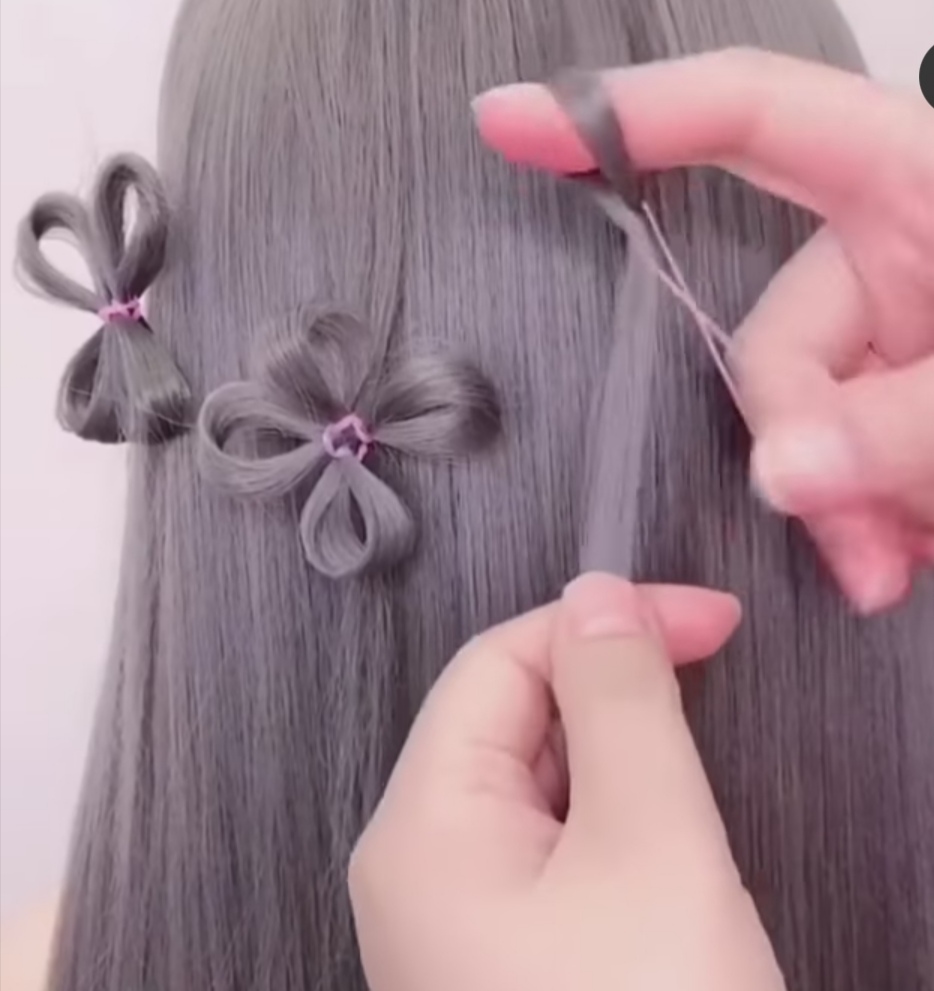 Как сделать цветок из волос у ребенка