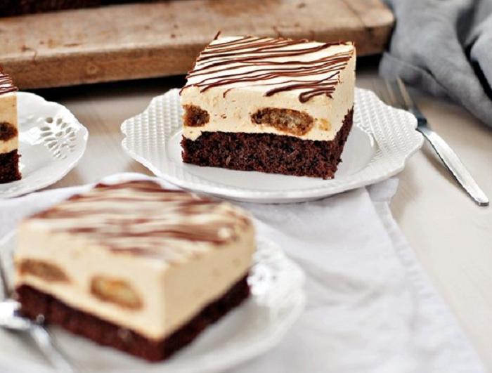 Бисквитно шоколадный торт  Тоффи  с печеньем: рецепт десерта с ароматом кофе